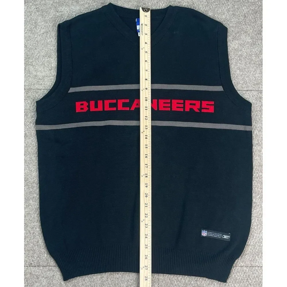 Reebok NFL Team Apparel Vintage Tampa Bay Buccaneers Sweater Vest Size Large - Picture 8 of 12